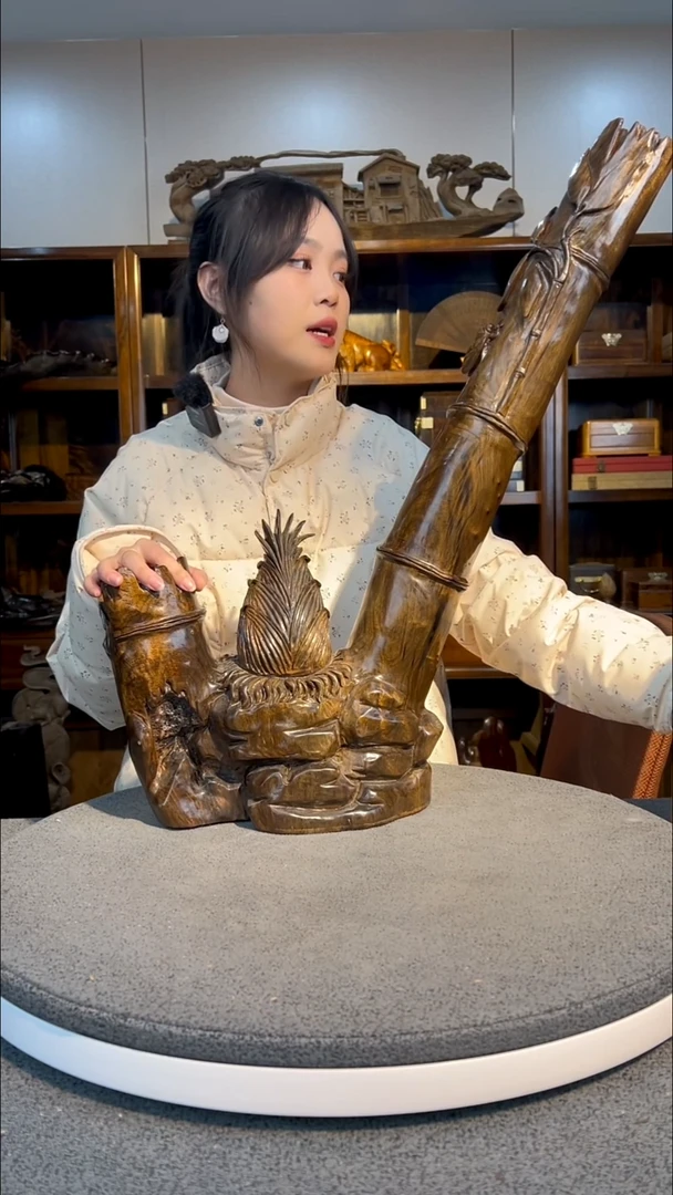 【闪购商品】金丝楠木雕节节高升