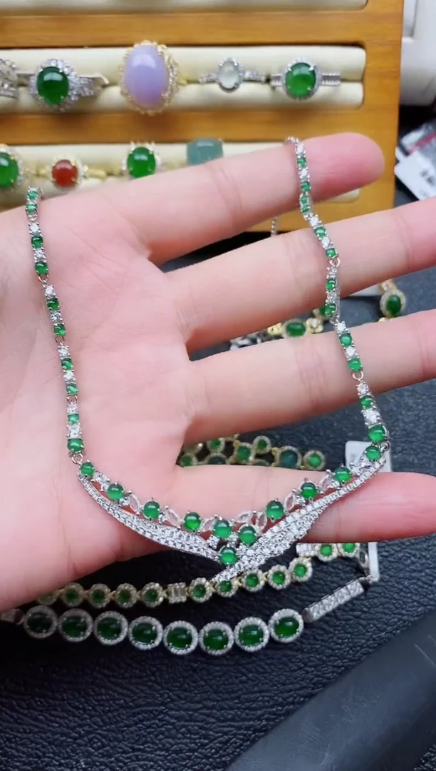 银S925镶嵌戒指翡翠1