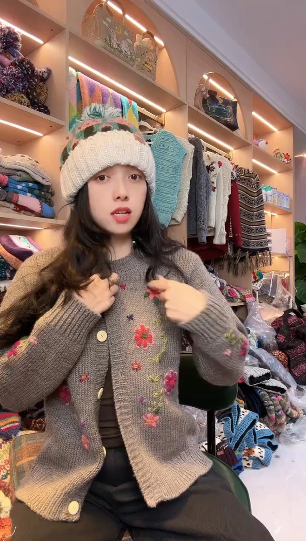 绵羊毛纯手工毛衣m码