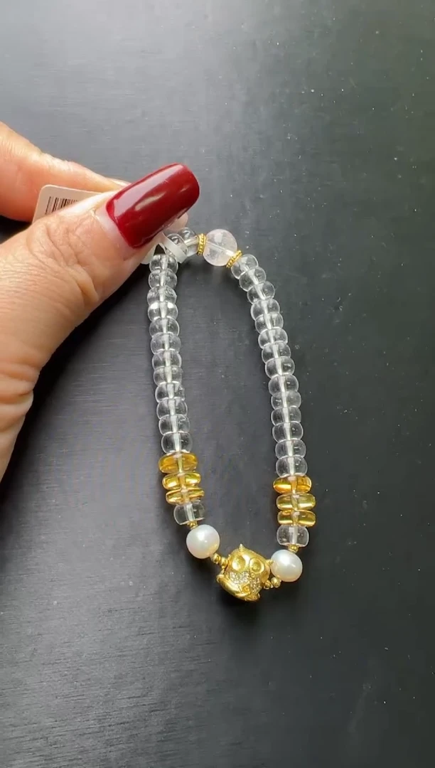 【闪购商品】水晶手串未镶嵌 白水晶阿呆手串 Z00012