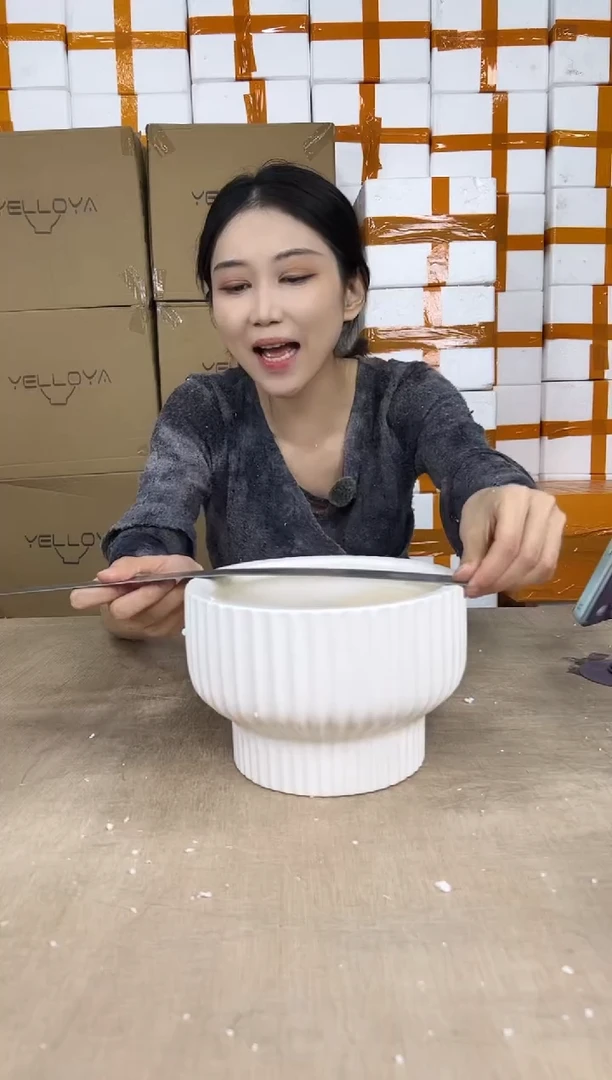 火锅条纹白色中号20x14