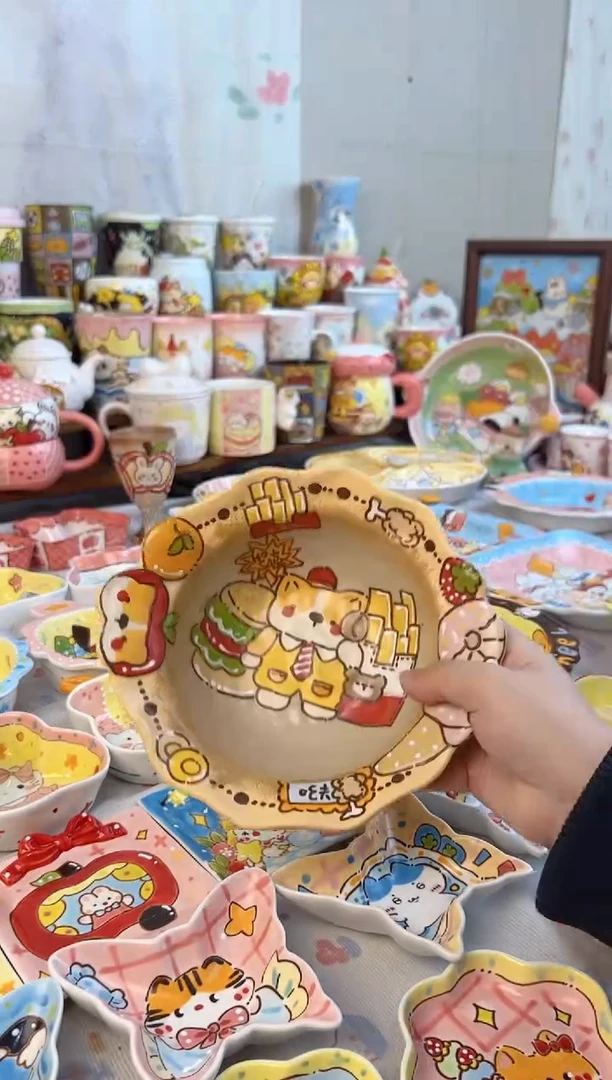 摆件陶景德镇陶瓷手绘微瑕