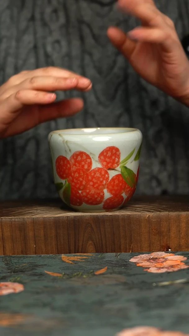 杯釉下彩手工手绘同款陶器