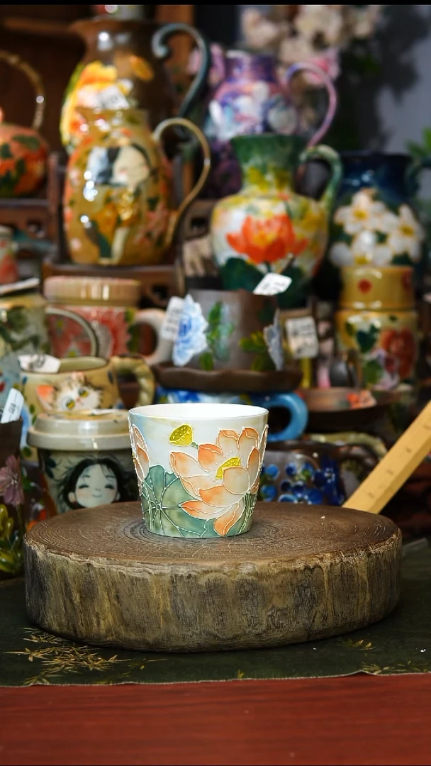 陶瓷114景德镇手工手绘釉下彩