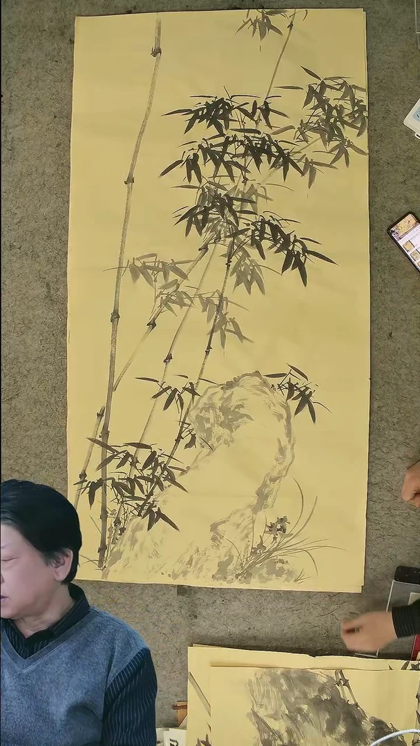 国画四尺整张  墨竹  69*138cm