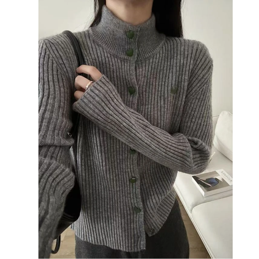 女纯色百搭宽松型网红加厚毛衣高领毛长袖显瘦半高领毛针织衫