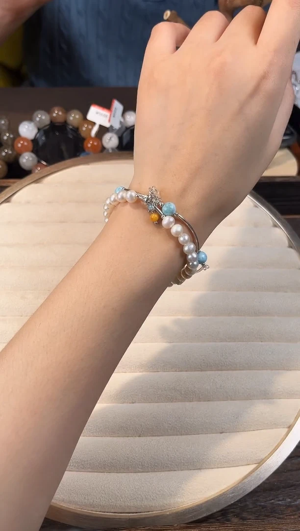 手链未镶嵌水晶海wen珍zhu双编