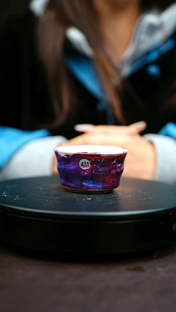 431#原矿钧瓷炉钧釉竹节杯