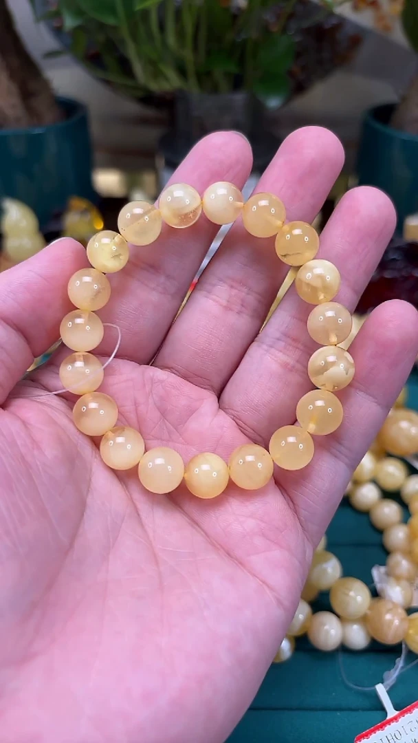 手链蜜蜡未镶嵌p67特价金白蜜蜡单圈 11.16克 10mm