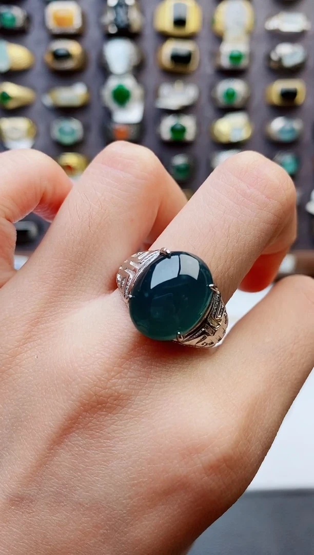 未镶嵌戒指翡翠天然翡翠男戒