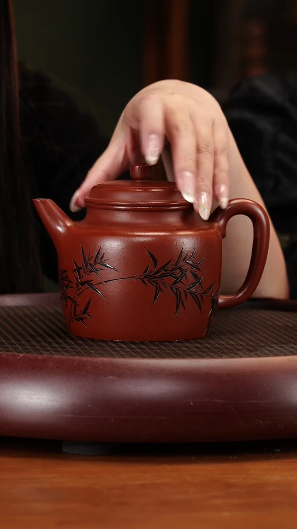 茶壶紫砂85SDH剑流德钟 大红袍500cc