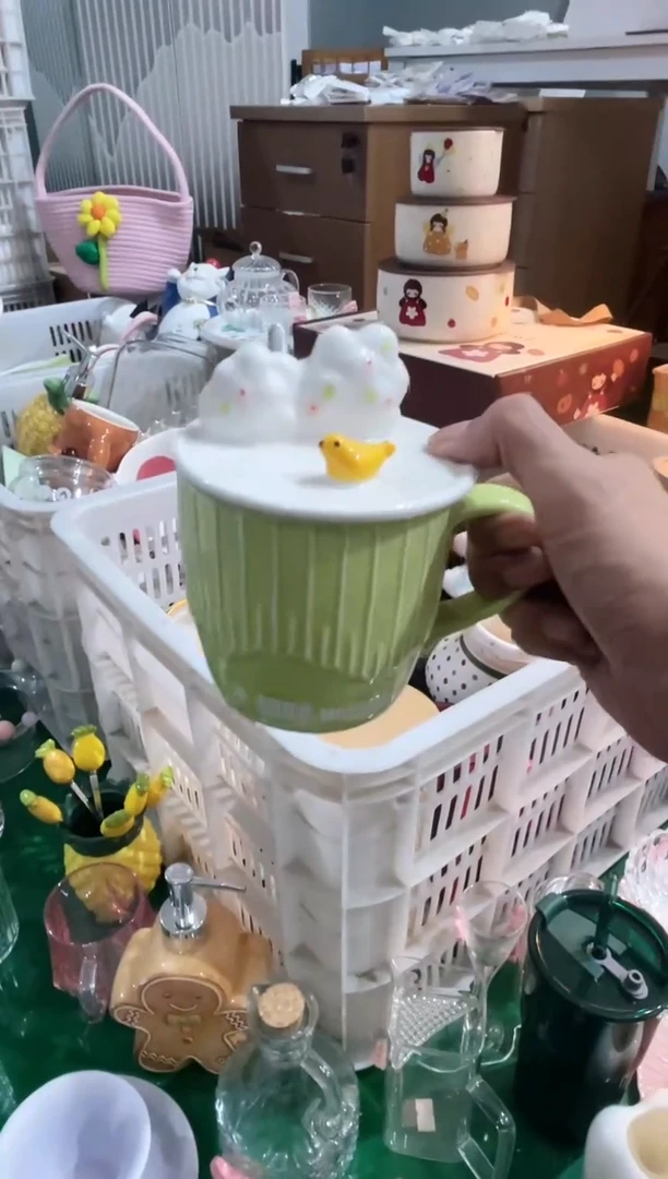 瓷片带盖杯 福利款，质量好，数量不多，拼手速