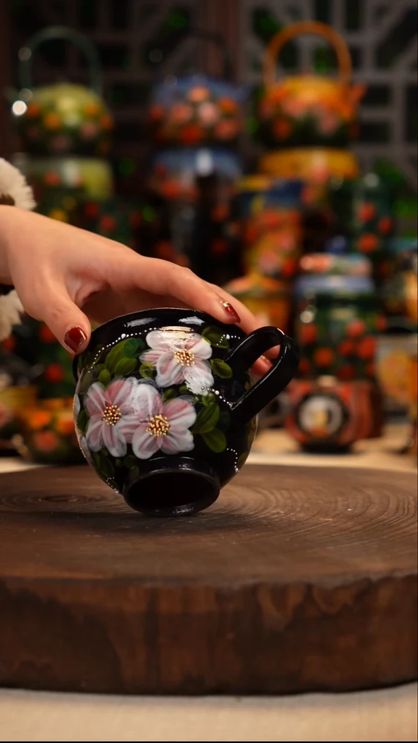 紫砂油画手绘釉下彩