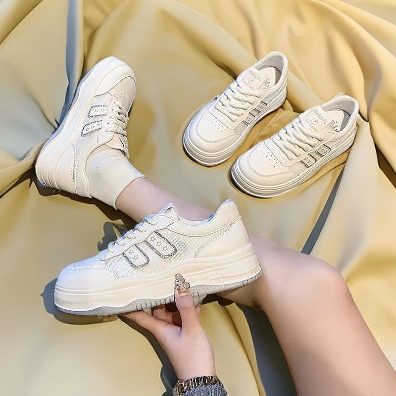 2329-D2-百搭休闲鞋真皮小白鞋女厚底镂空