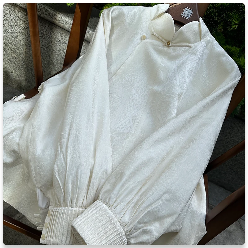 【布布笙莲】原创国风新中式莲花领羊毛衬衫S90331