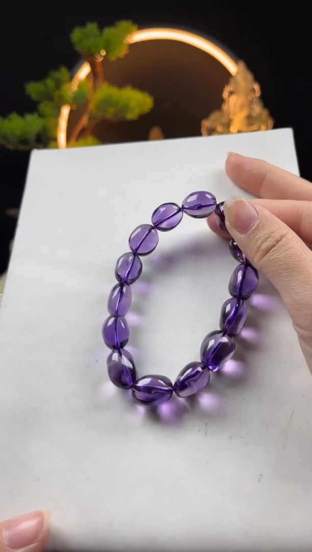 【闪购商品】紫晶手链未镶嵌天然紫水晶随形手串12mm左右