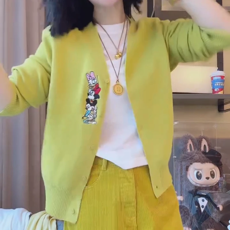 【米奇派对】2025新款百搭修身刺绣米奇派对针织开衫LK2506983