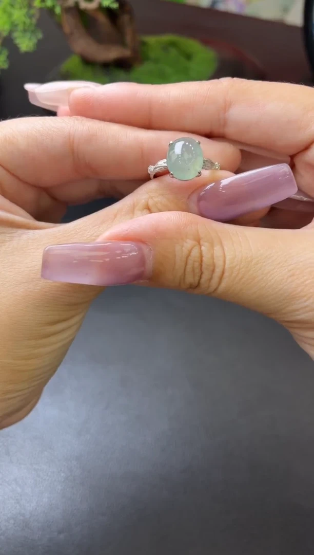 银S925镶嵌戒指翡翠戒指