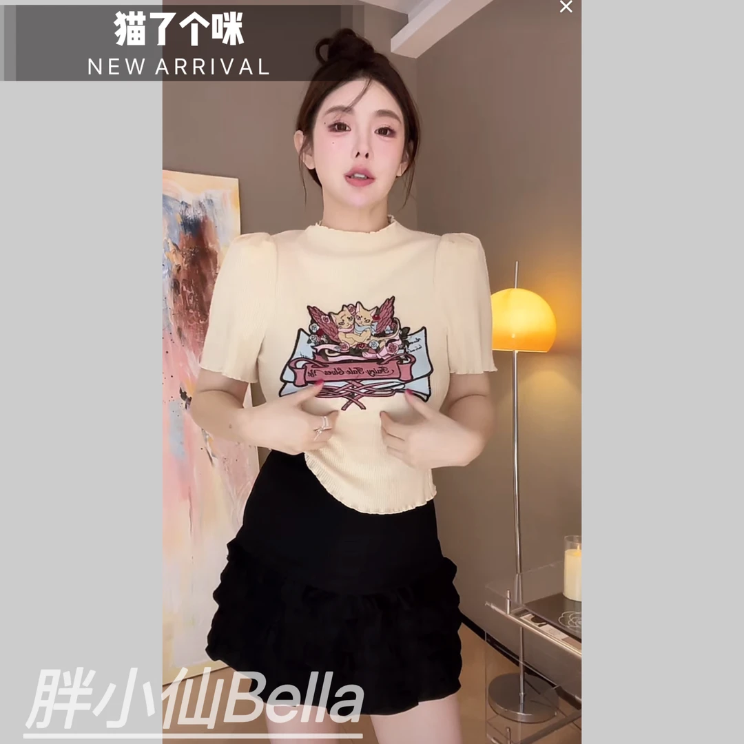 【胖小仙】<猫了个咪>短袖 显瘦 微胖 大码