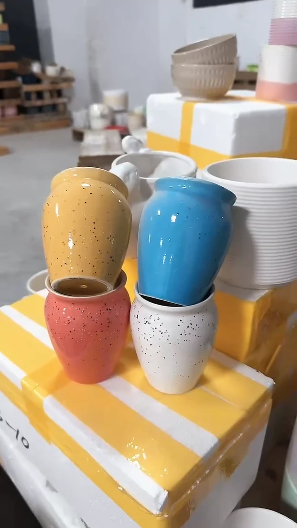 颜色任意发4个高温陶瓷花盆+E135