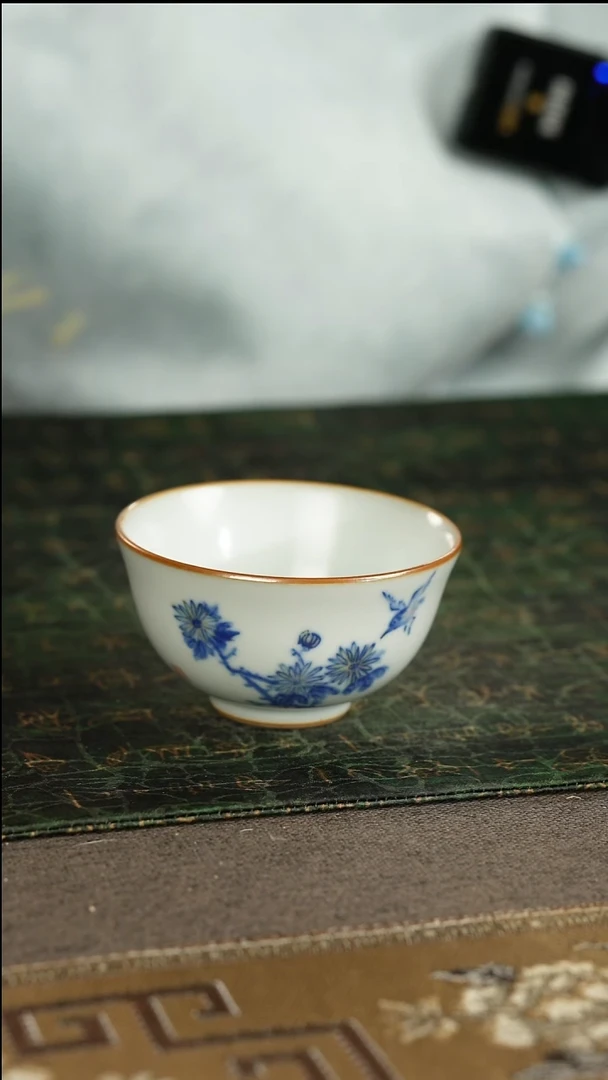 善窑厂汝窑月白菊花玉茗杯