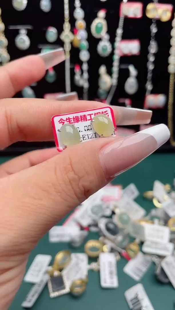 翡翠银S925镶嵌吊坠(不含链)、