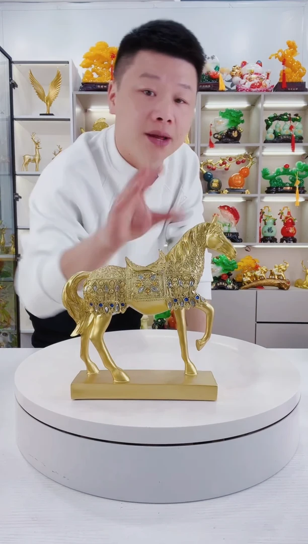 摆件大号金色马摆件