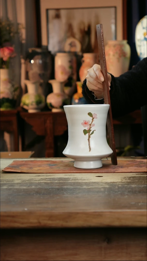 【闪购商品】瓷片景德镇纯手工釉下彩精品花瓶