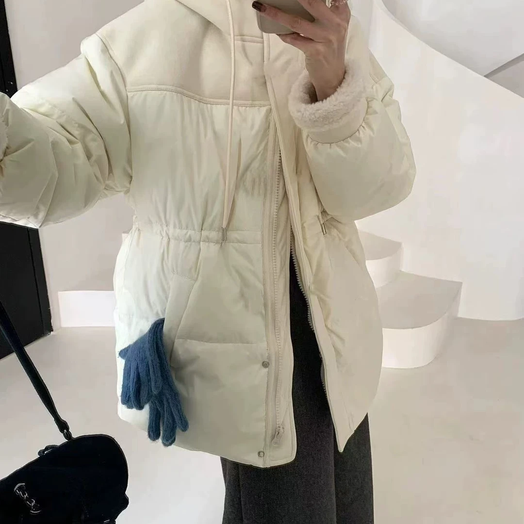 8852连帽羔羔毛拼接外套on退on换～（无售后）