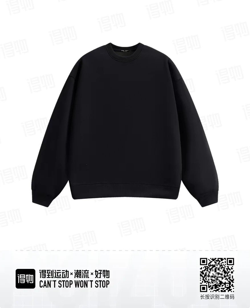 600-科家品牌在售典藏款-加baby绒-纯棉重磅立体标圆领加绒卫衣