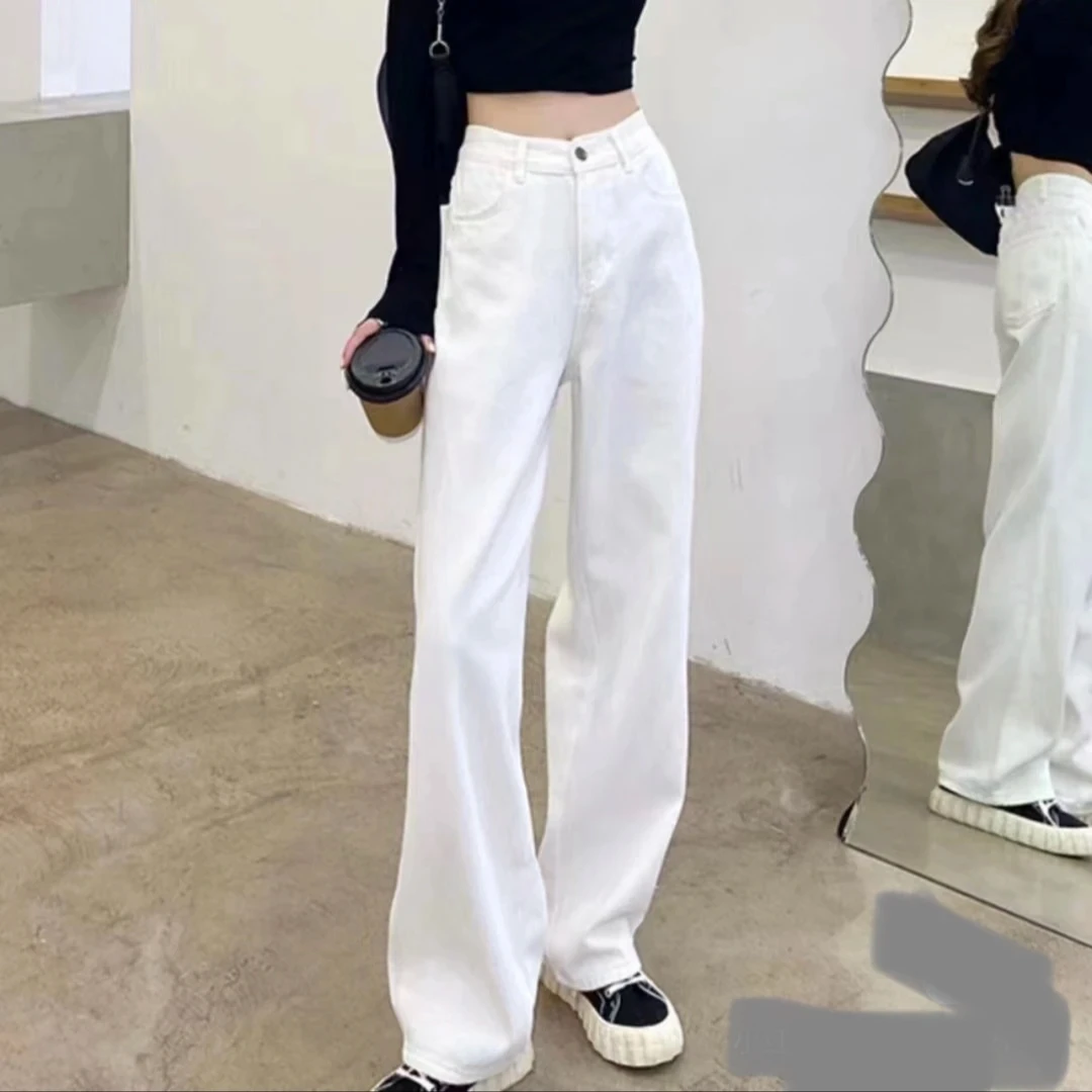 AMASS/阿玛施新款高腰直筒显瘦百搭显腿长水洗牛仔裤女5100588