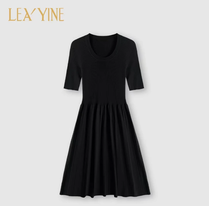 俐莹服饰 修身高级收腰显瘦针织连衣裙