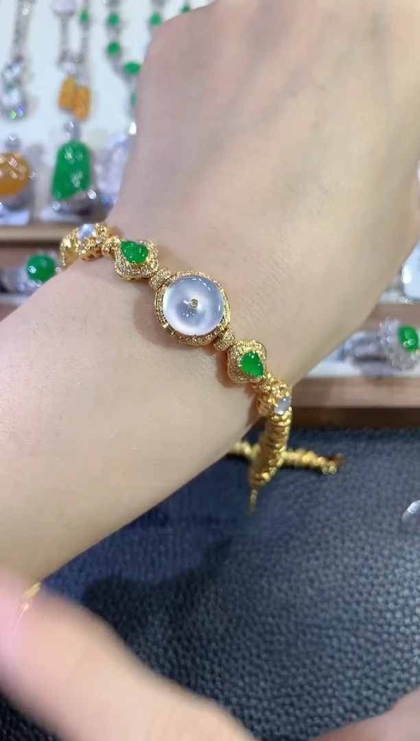 18K金镶嵌手链翡翠C27翡翠