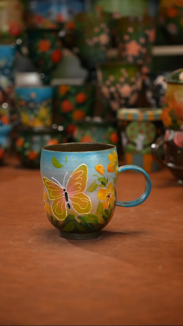 紫砂油画釉下彩手绘