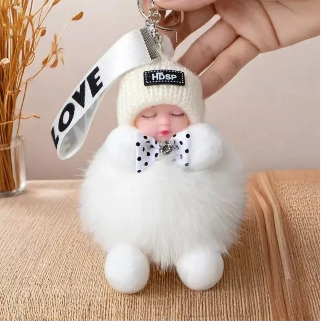 爆款可爱奶油风手工便携款包挂件中式电镀可爱风带子款