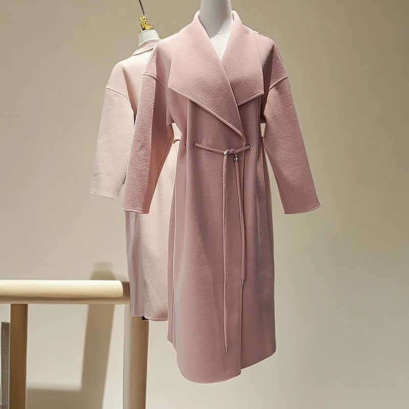 秋冬双面呢大衣长款气质时尚保暖外套