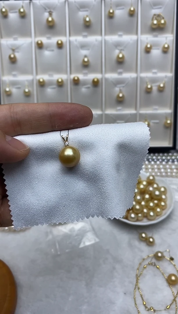 【闪购商品】海水珍珠吊坠(赠链)18K金镶嵌12-13mm