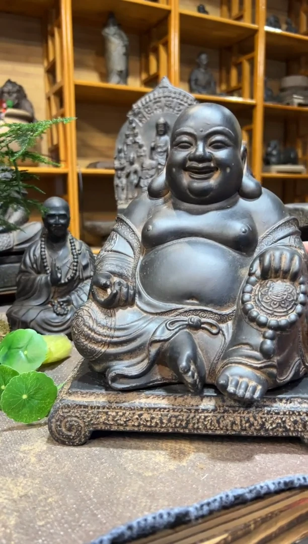 陶土大肚佛+小江枫底座