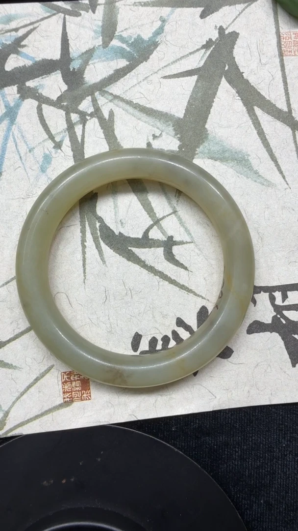 和田玉手镯未镶嵌654圈口55.3