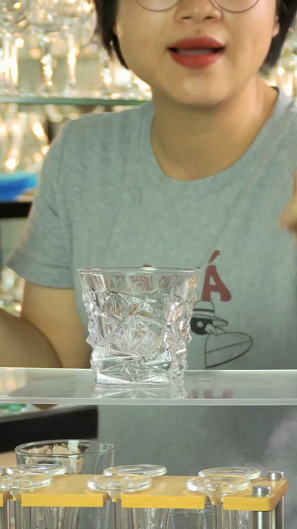 水晶玻璃平底款S33星空钻石杯一盒4个