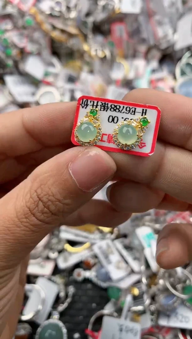 银S925镶嵌戒指翡翠888----9