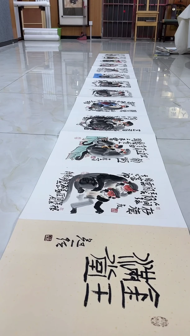 国画王冠人-国画猴册页