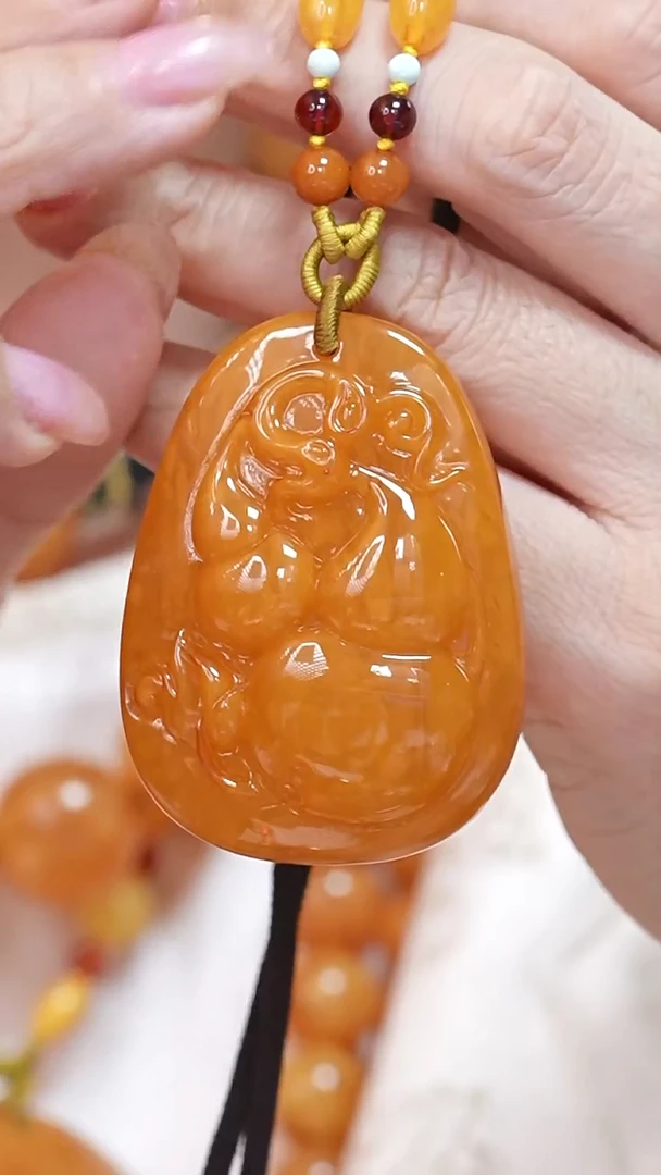 蜜蜡颈饰未镶嵌7332天然蜜蜡珠宝奇石云端妖孽全部保真