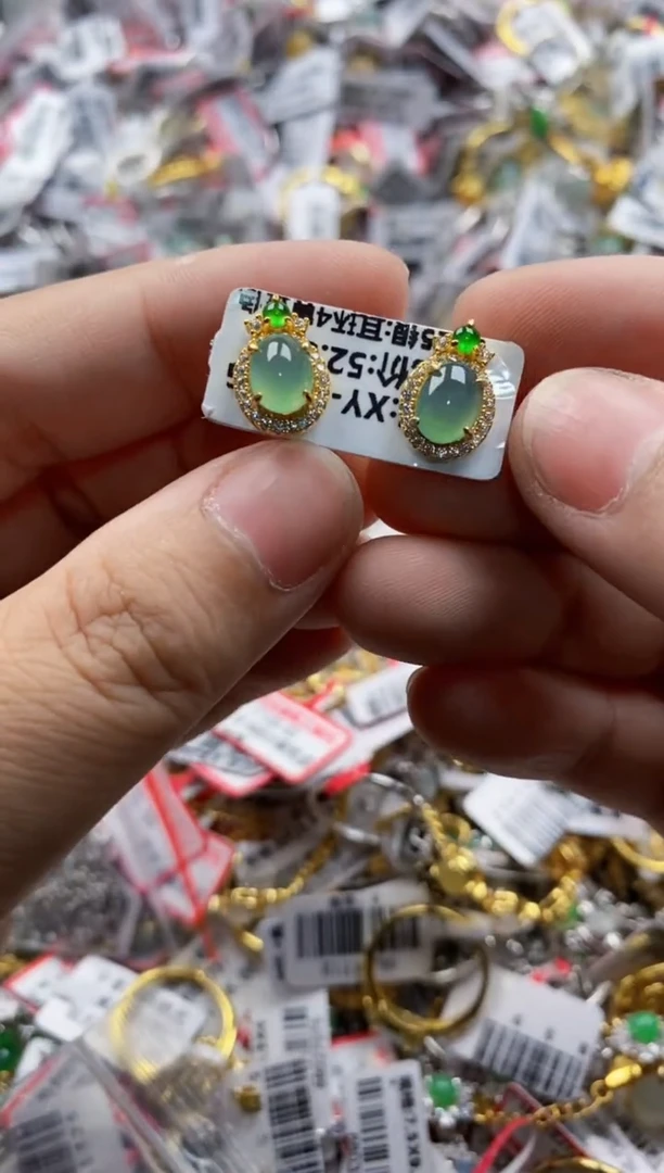 翡翠戒指银S925镶嵌5555---2
