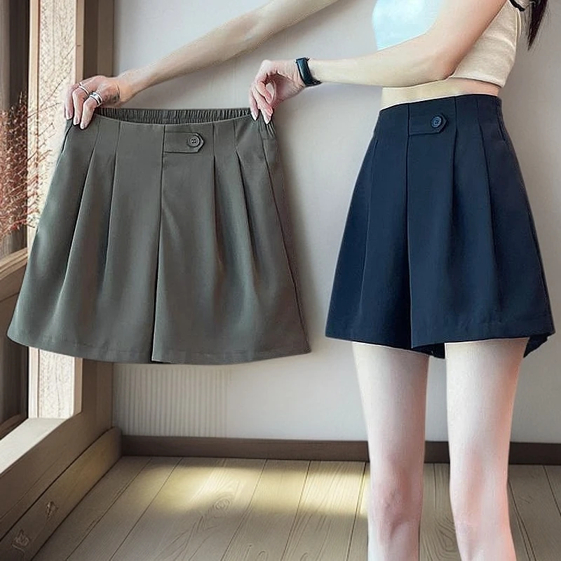 短裤夏季新款阔腿裤西装爆款休闲高腰外穿女运动2025a字短裤显瘦