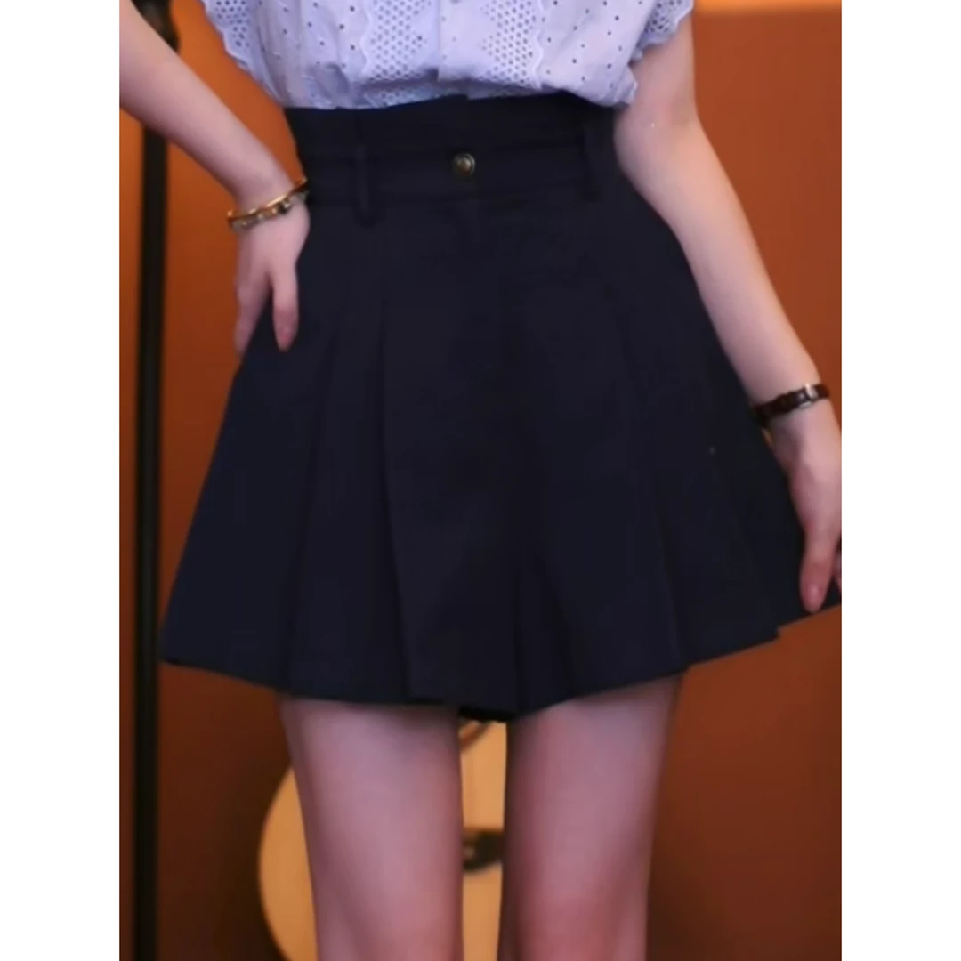 富贵【海底世界】复古百搭显瘦高腰女短裤02125