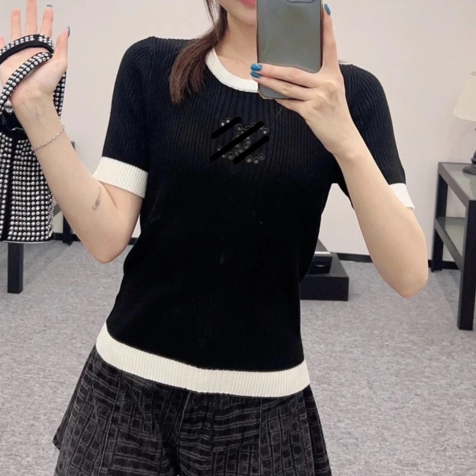 《081》毛针织衫女上衣袖轻职风短袖ins设计感