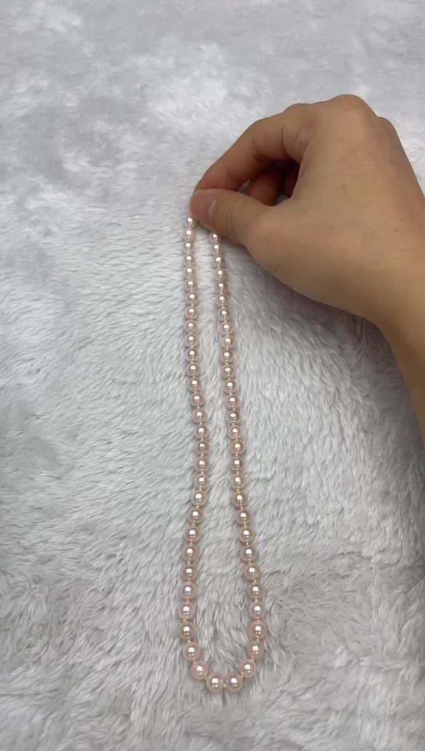 项链银S925镶嵌海水珍珠AK6.5-7mm