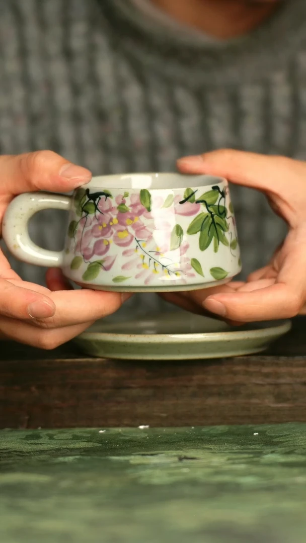 陶瓷青诗集手工手绘瓷器