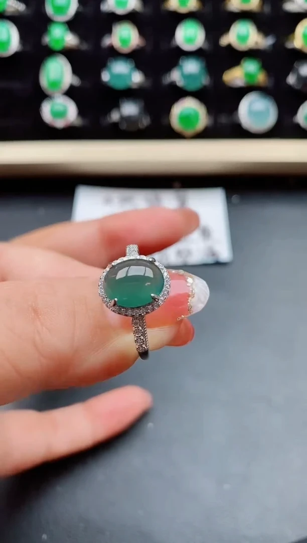 【闪购商品】翡翠戒指银S925镶嵌508050